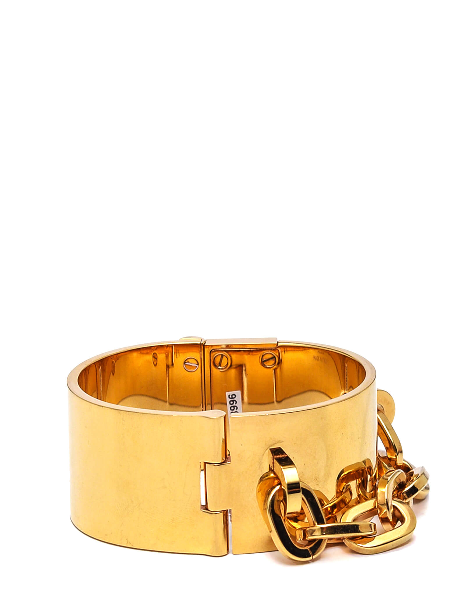 Louis Vuitton - Gold Tone Manchet Lock Me Chain Cuff Bracelet